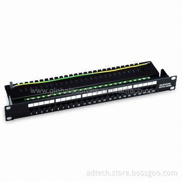 Telephone Patch Panel, Cat3 UTP-Unshielded RJ45 25 Ports, 19-inch Rack Mount 1U